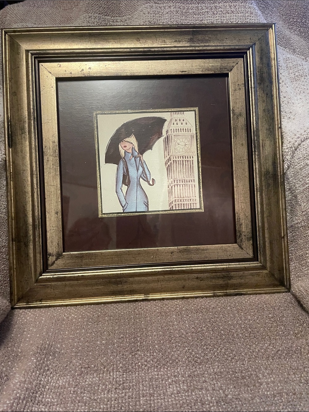 Andrea Laliberte 15X15   Classic Gold Wood Frame London In Pink